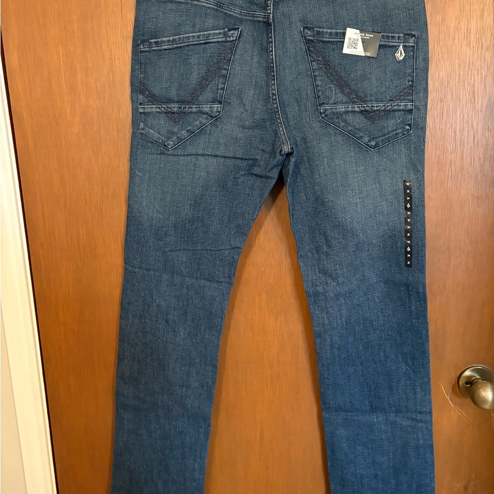 Volcom Men's Dark Blue Slim Straight Jeans
